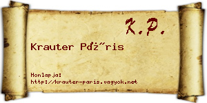 Krauter Páris névjegykártya
